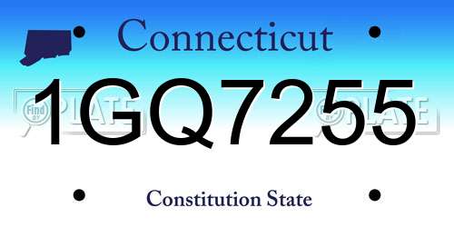 1GQ7255 Connecticut License Plate