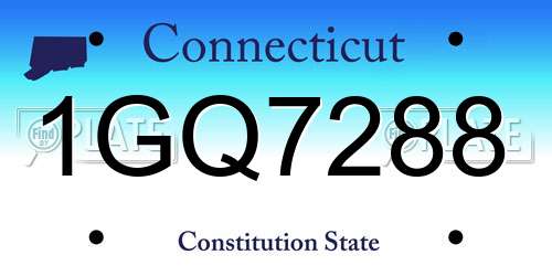 1GQ7288 Connecticut License Plate