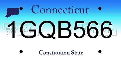 1GQB566 Connecticut License Plate