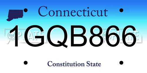 1GQB866 Connecticut License Plate