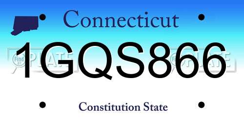 1GQS866 Connecticut License Plate