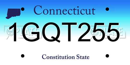 1GQT255 Connecticut License Plate