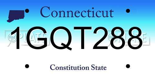 1GQT288 Connecticut License Plate
