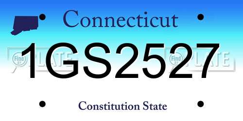 1GS2527 Connecticut License Plate