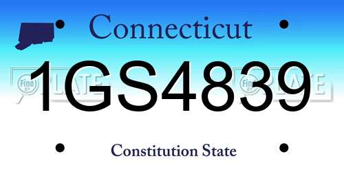 1GS4839 Connecticut License Plate