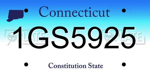 1GS5925 Connecticut License Plate