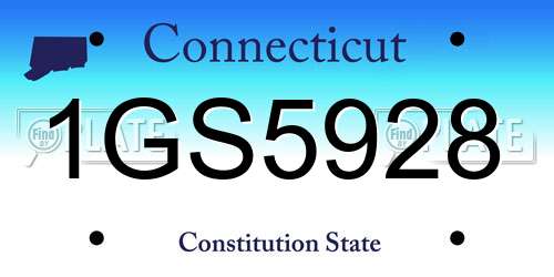 1GS5928 Connecticut License Plate