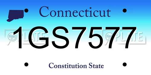 1GS7577 Connecticut License Plate