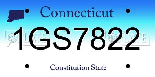 1GS7822 Connecticut License Plate