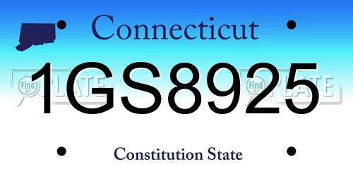 1GS8925 Connecticut License Plate