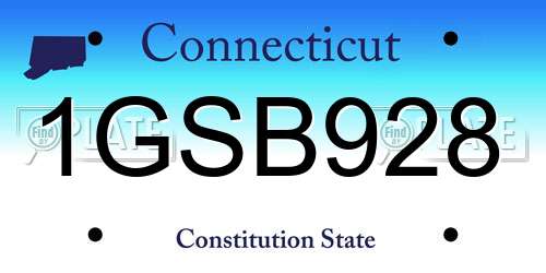 1GSB928 Connecticut License Plate