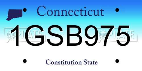 1GSB975 Connecticut License Plate