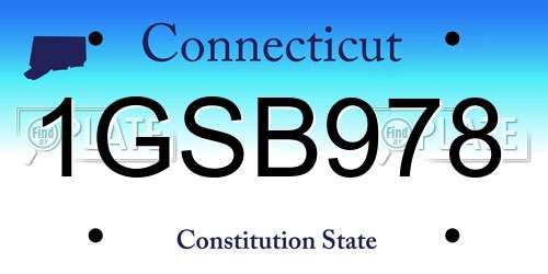 1GSB978 Connecticut License Plate