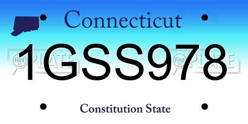 1GSS978 Connecticut License Plate