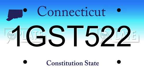 1GST522 Connecticut License Plate