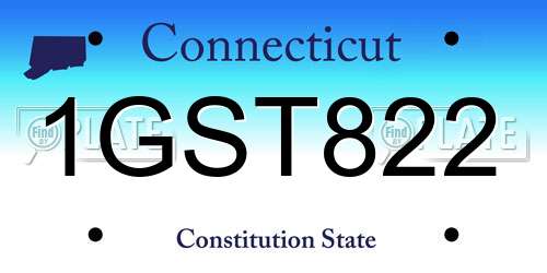 1GST822 Connecticut License Plate