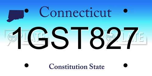 1GST827 Connecticut License Plate
