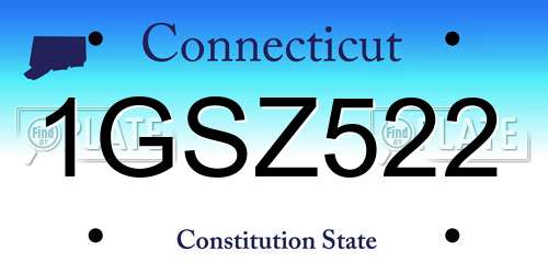 1GSZ522 Connecticut License Plate