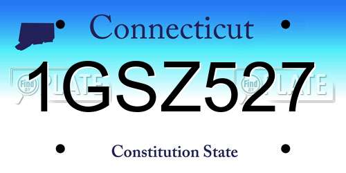1GSZ527 Connecticut License Plate