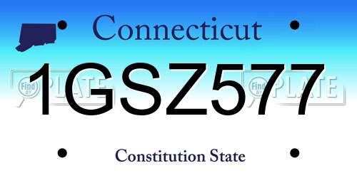 1GSZ577 Connecticut License Plate