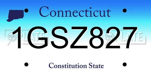 1GSZ827 Connecticut License Plate