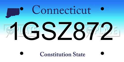 1GSZ872 Connecticut License Plate