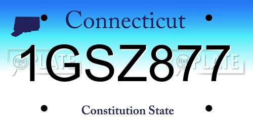 1GSZ877 Connecticut License Plate