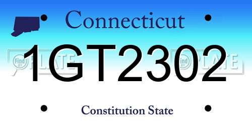1GT2302 Connecticut License Plate