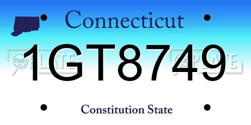 1GT8749 Connecticut License Plate