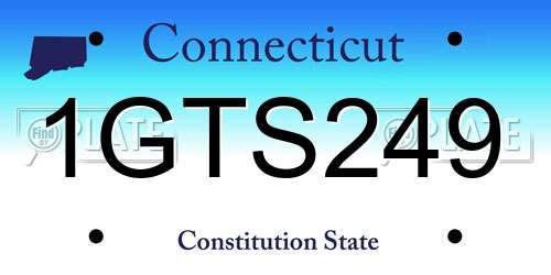 1GTS249 Connecticut License Plate