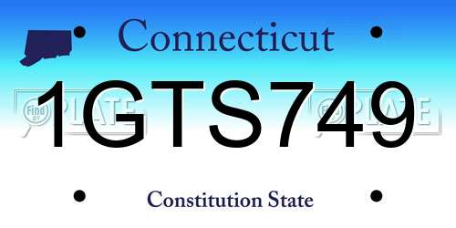 1GTS749 Connecticut License Plate