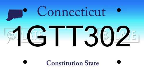 1GTT302 Connecticut License Plate