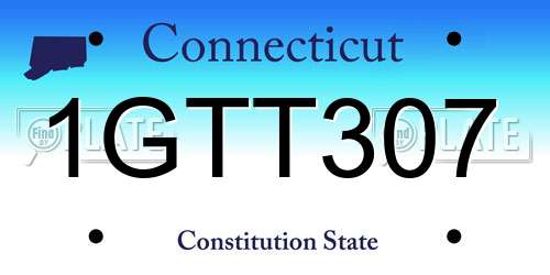 1GTT307 Connecticut License Plate