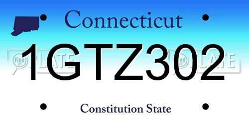 1GTZ302 Connecticut License Plate