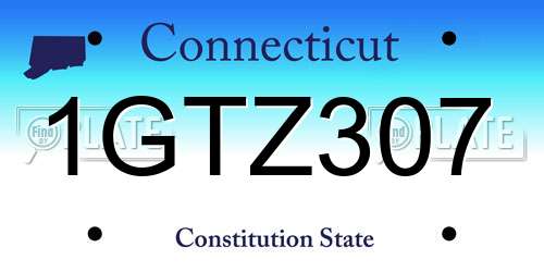 1GTZ307 Connecticut License Plate