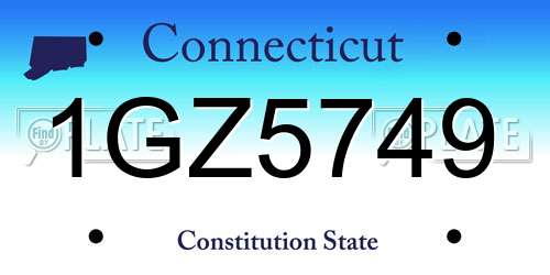 1GZ5749 Connecticut License Plate