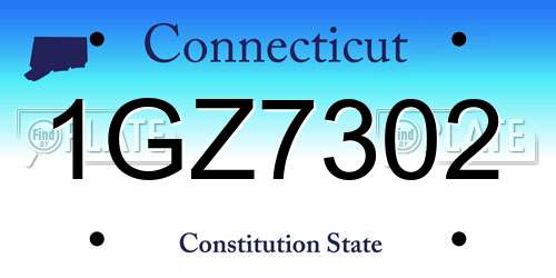 1GZ7302 Connecticut License Plate