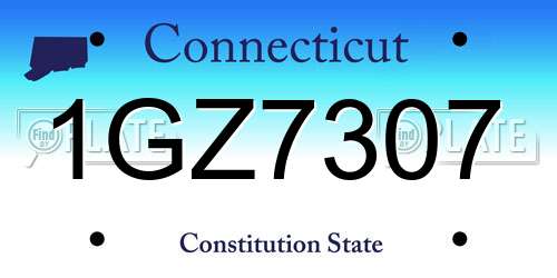 1GZ7307 Connecticut License Plate