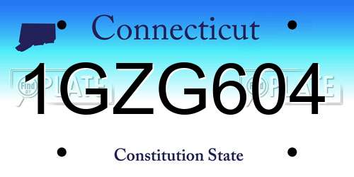 1GZG604 Connecticut License Plate