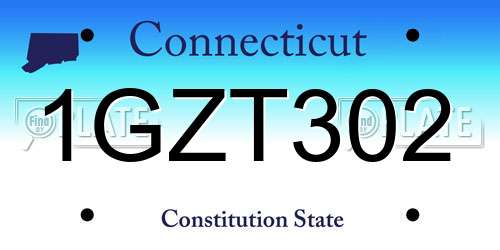 1GZT302 Connecticut License Plate