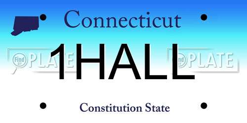 1HALL Connecticut License Plate