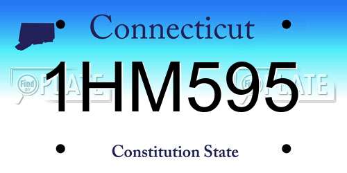 1HM595 Connecticut License Plate