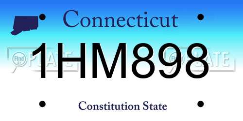 1HM898 Connecticut License Plate