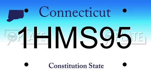 1HMS95 Connecticut License Plate