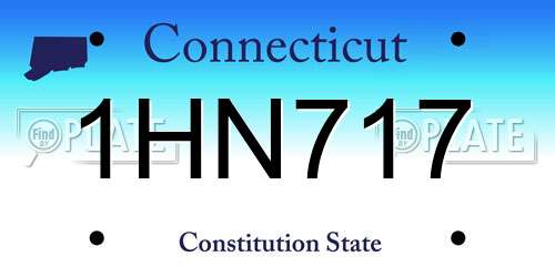 1HN717 Connecticut License Plate