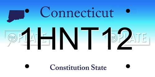 1HNT12 Connecticut License Plate