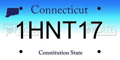 1HNT17 Connecticut License Plate