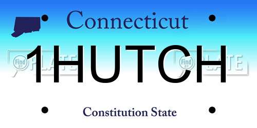 1HUTCH Connecticut License Plate