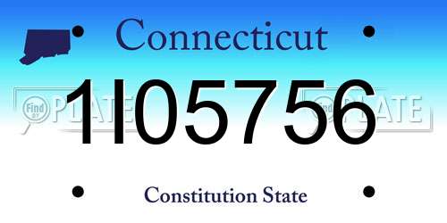 1I05756 Connecticut License Plate