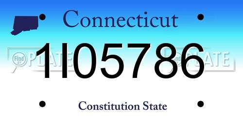 1I05786 Connecticut License Plate